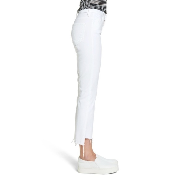 [Mother] White Classic Frayed Denim Jeans - Picture 4 of 8